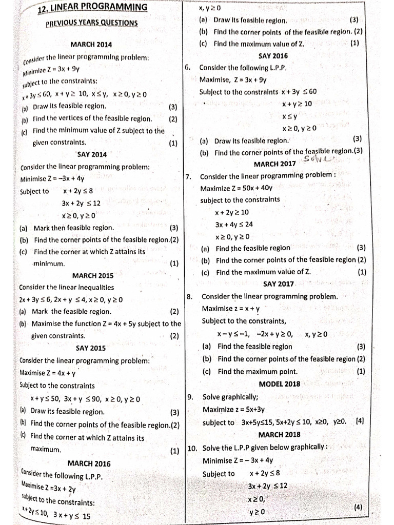 Chapter 12 - Linear Programming | PDF