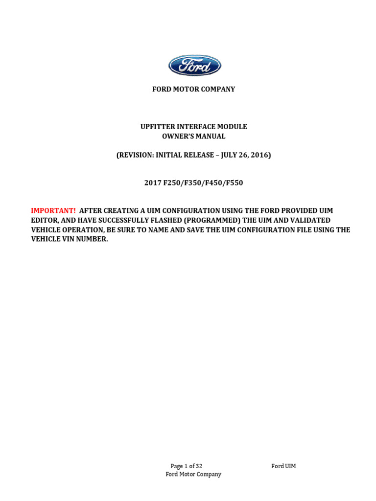 Ford_UIM_Owners_Guide | PDF | Relay | Switch