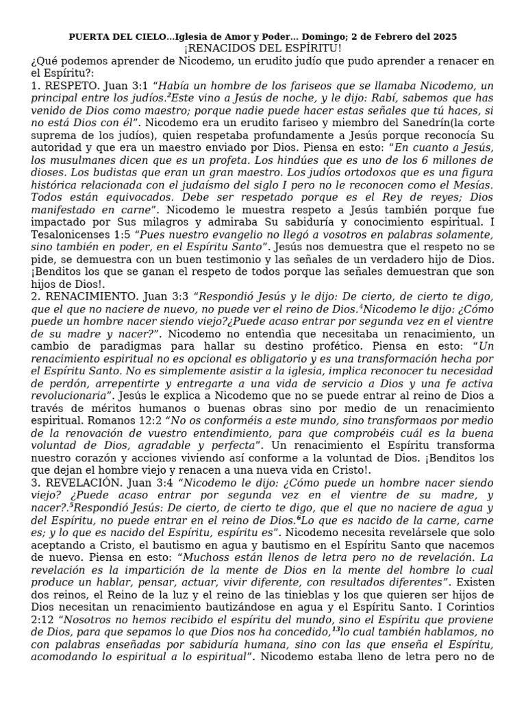 Sermon Domingo 2 de Febrero 2025 | PDF | Jesús | Cristo (título)