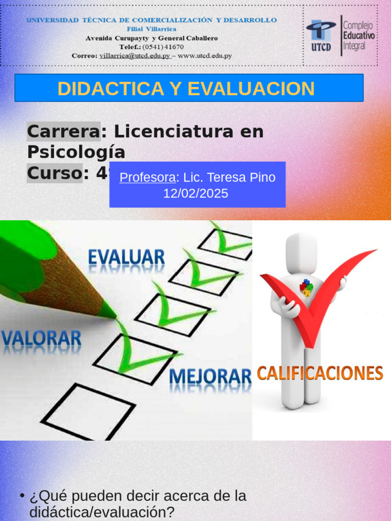 1 Didactica y Evaluacion | PDF | Enseñando | Plan de estudios