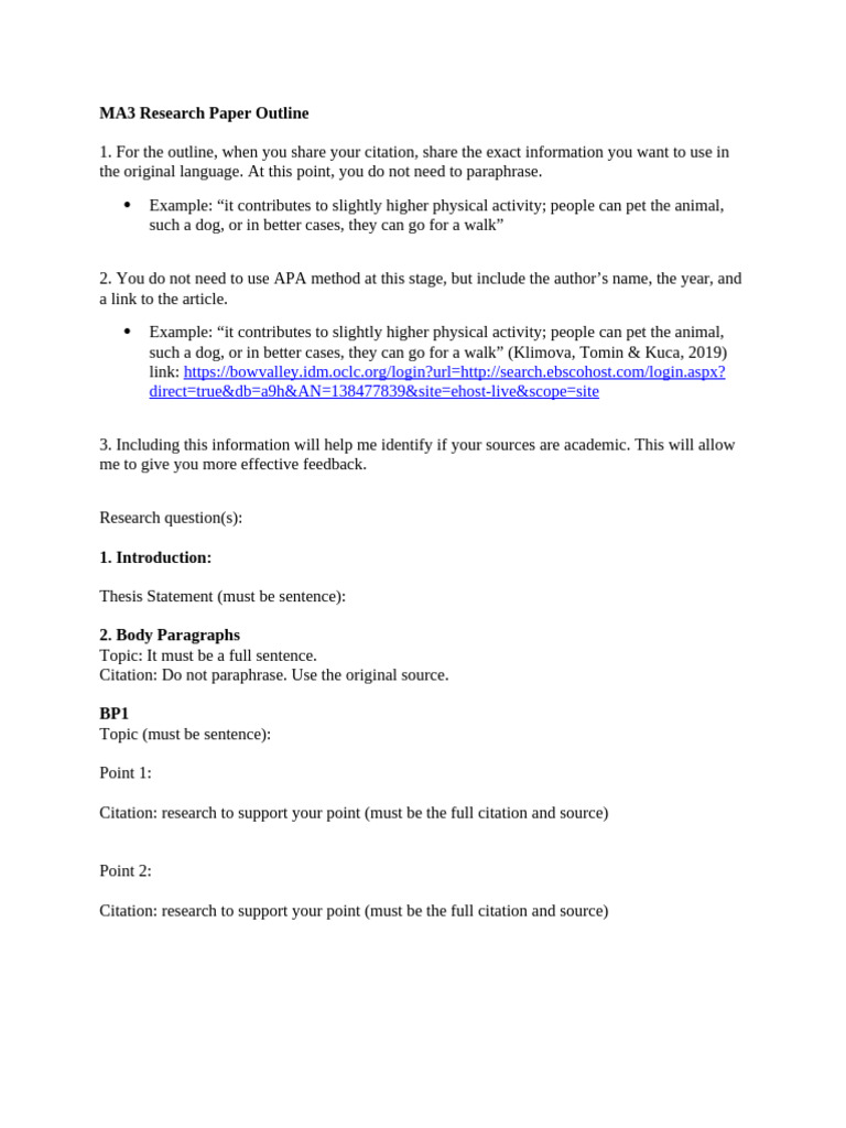 Research Paper Outline1 | PDF