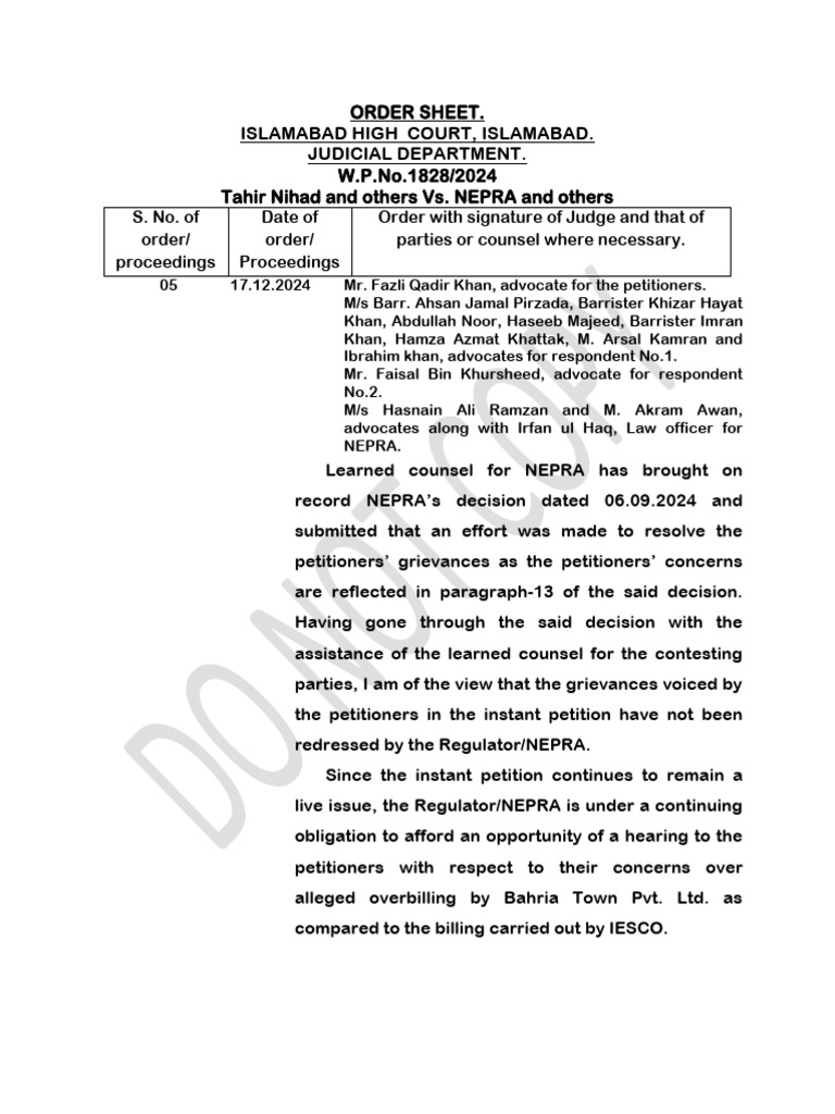 W.P.No.1828 of 2024 Tahir Nihad 638701218357726903 | PDF | Justice ...