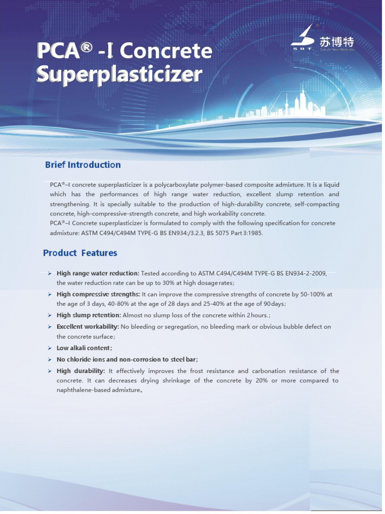 PCA-I, Data Sheet | PDF | Concrete | Building Materials