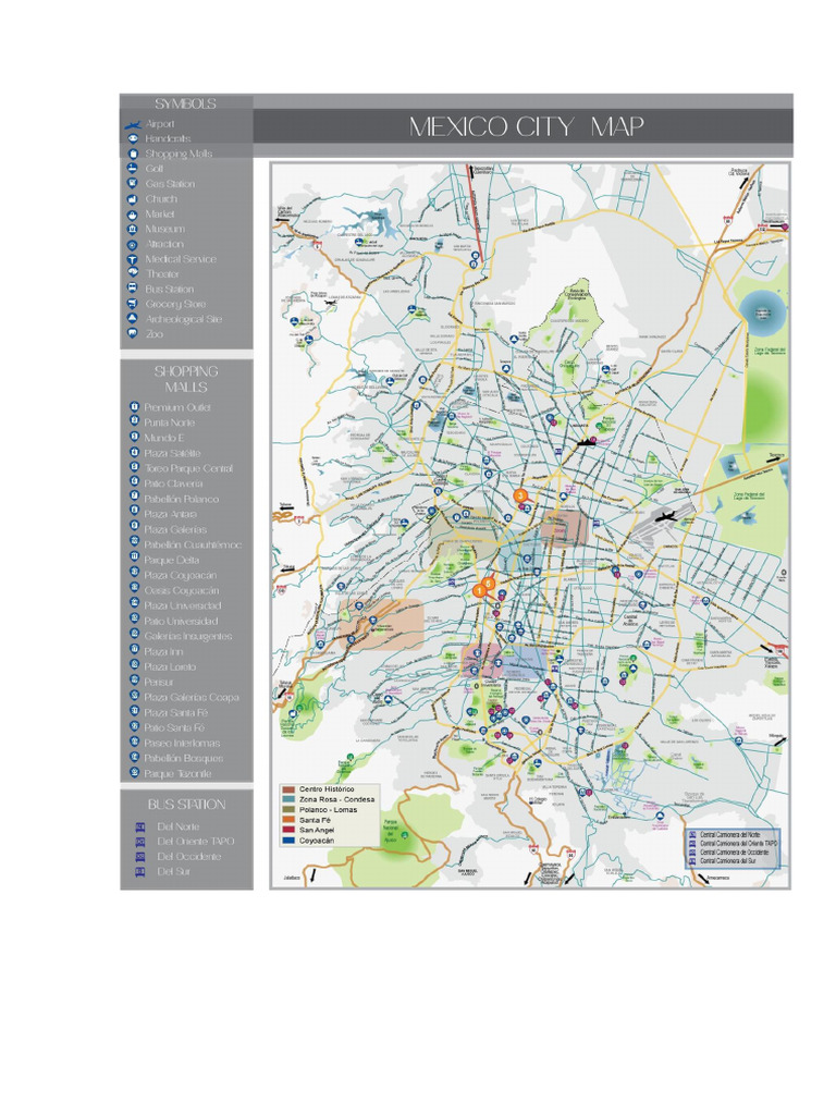 Mapa Turistico Cidade Do Mexico | PDF