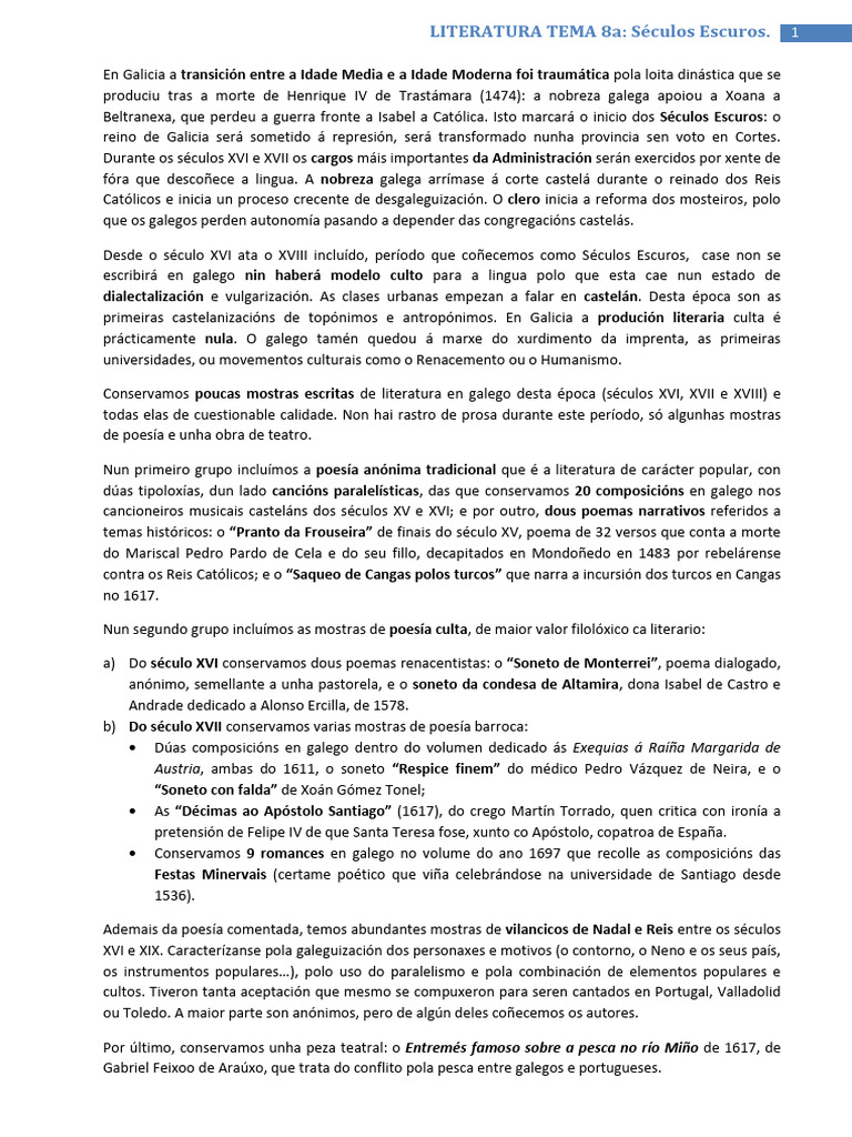 LIT 8a - Seculos Escuros | PDF