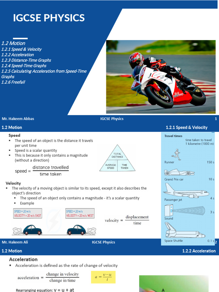 1 2 Motion Ppt Pdf Acceleration Velocity