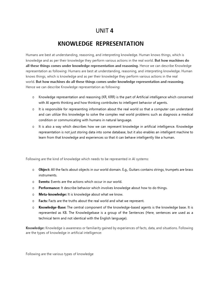 Knowledge Representation in AI Systems | PDF | Deductive Reasoning ...