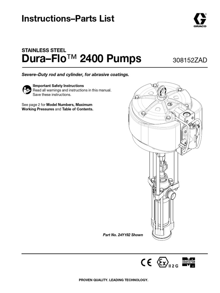 Dura-Flo 2400 Inst Rep Piece | PDF | Pump | Valve