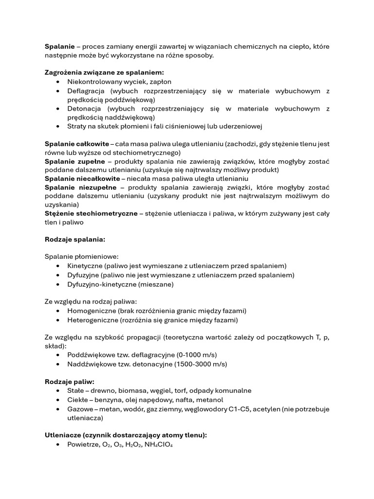 Spalanie PDF | PDF