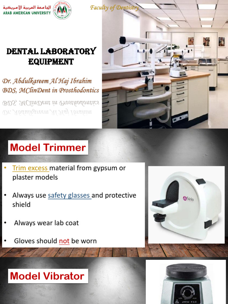 Lecture (5) - Dental Laboratory Equipment | PDF | Dentures | Plaster