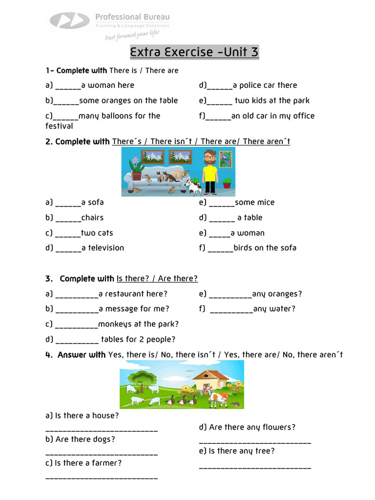 English Grammar Exercise: There Is/Are | PDF