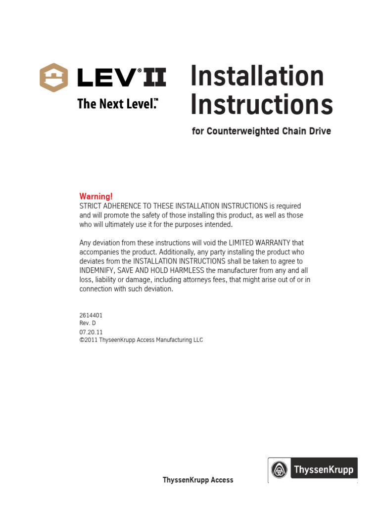 LEVII Install Manual 07 20 11 | PDF | Electrical Connector | Elevator