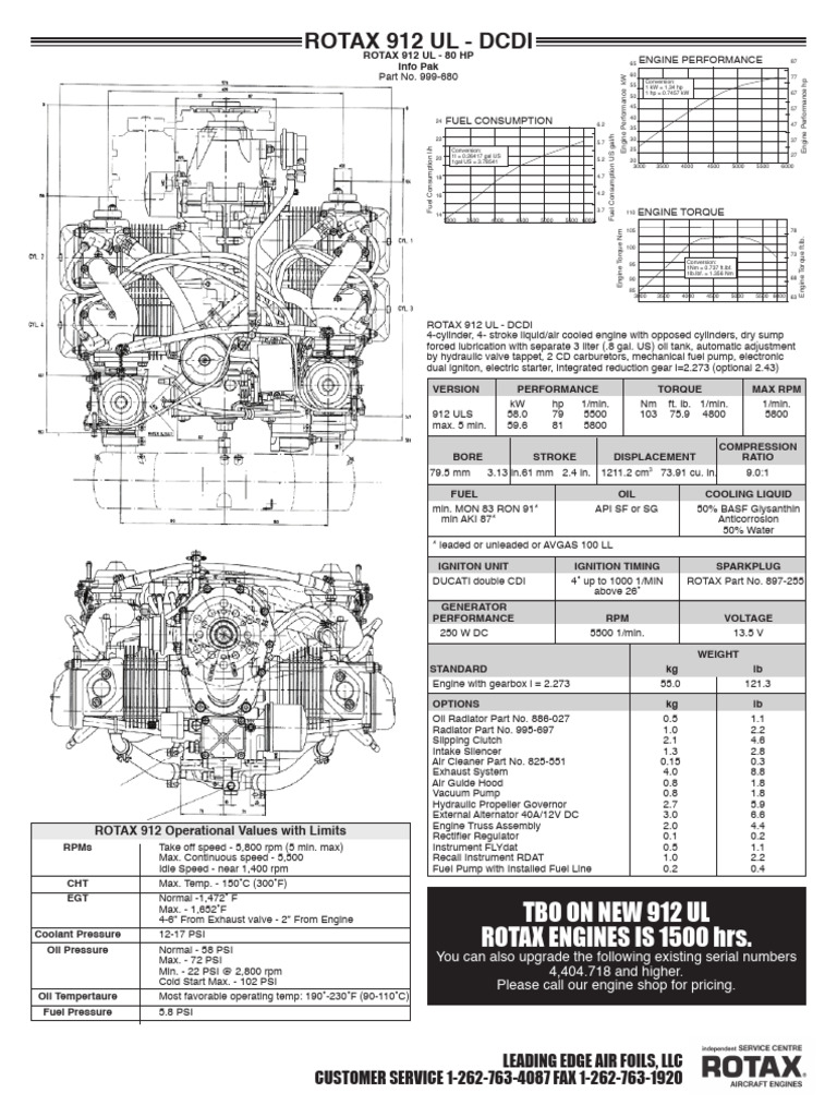 Rotax 912 ULS Engine Specifications | PDF | Engines | Internal ...