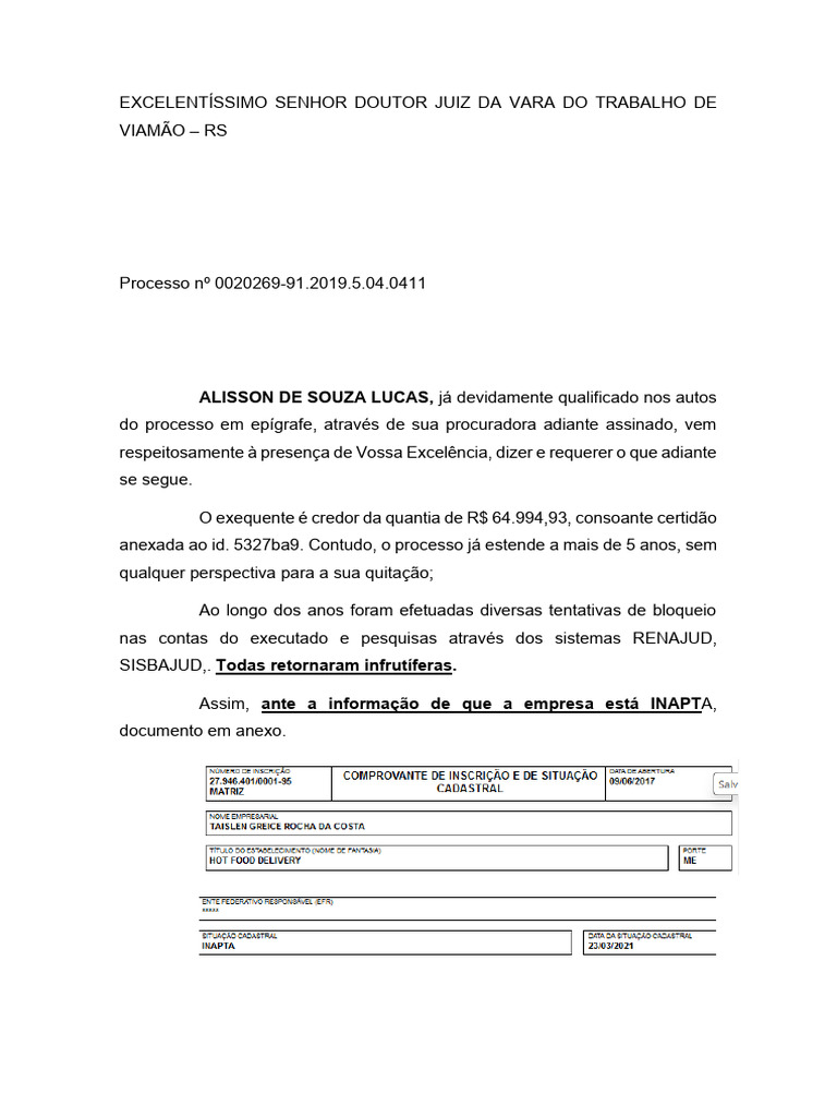 Petição Prosseguimento Da Exec | PDF | Conta de transação | Bancos
