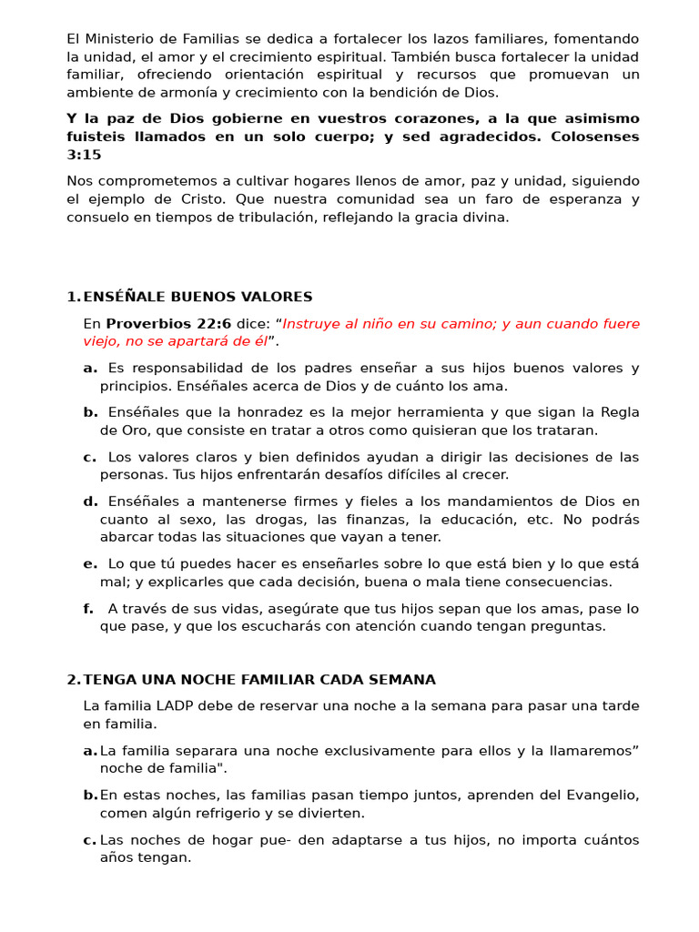 Fortaleciendo la Unidad Familiar y Espiritual | PDF | Perdón | Amor