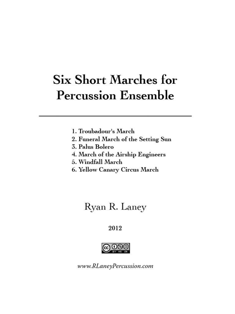 Six Short Marches Percussion Ensemble - Score | PDF | Music Technology ...