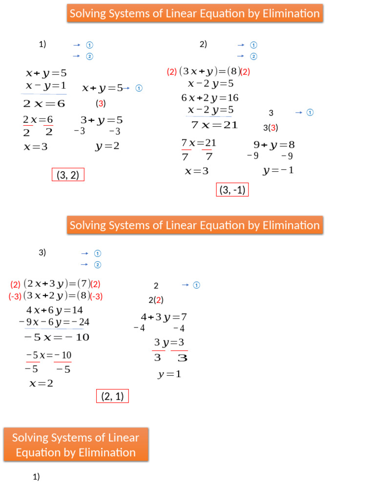 13.1. Solving Systems of Linear Equation by Elimination | PDF