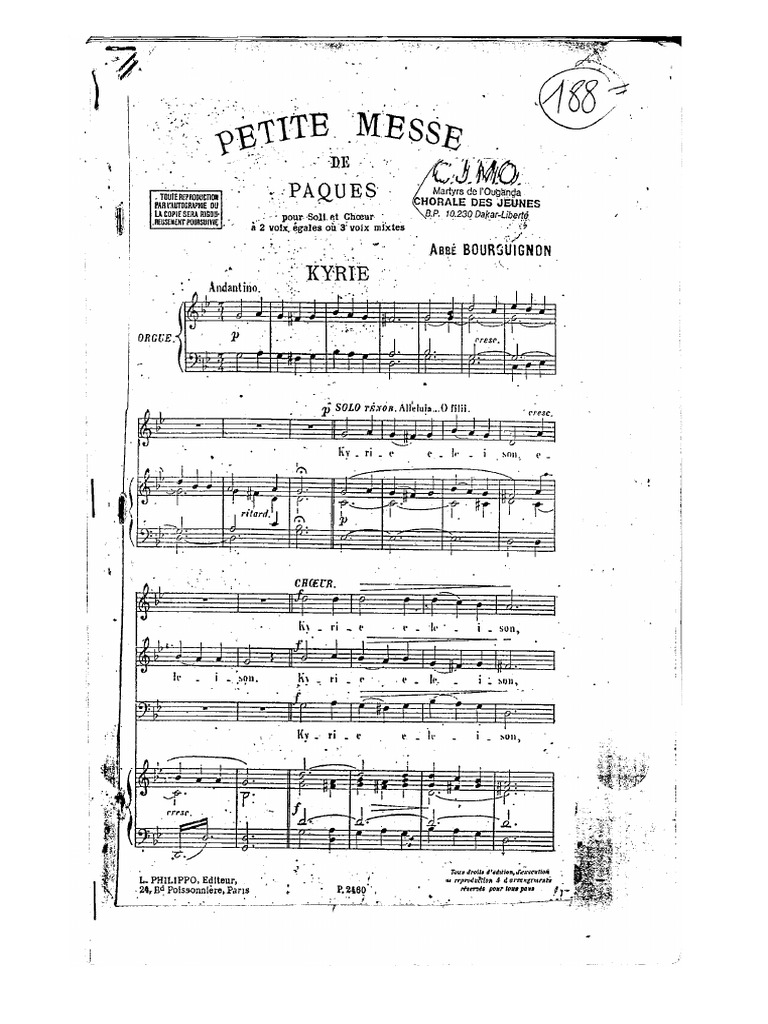 Petite Messe De Pã Que Abbã Bourguignon Pdf