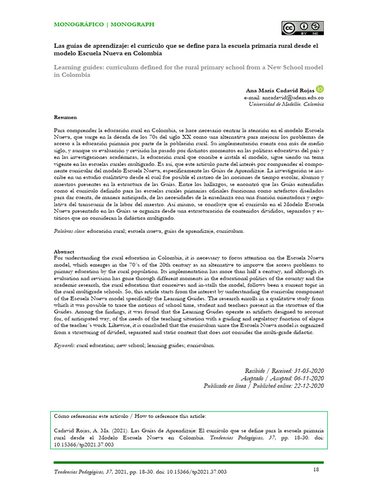 Guías de Aprendizaje en Educación Rural | PDF | Plan de estudios ...