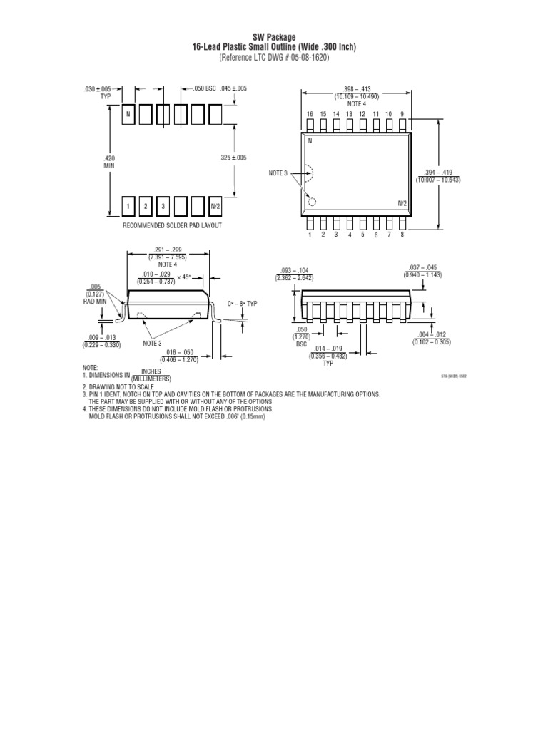 16-Lead SOIC Package Dimensions Guide | PDF