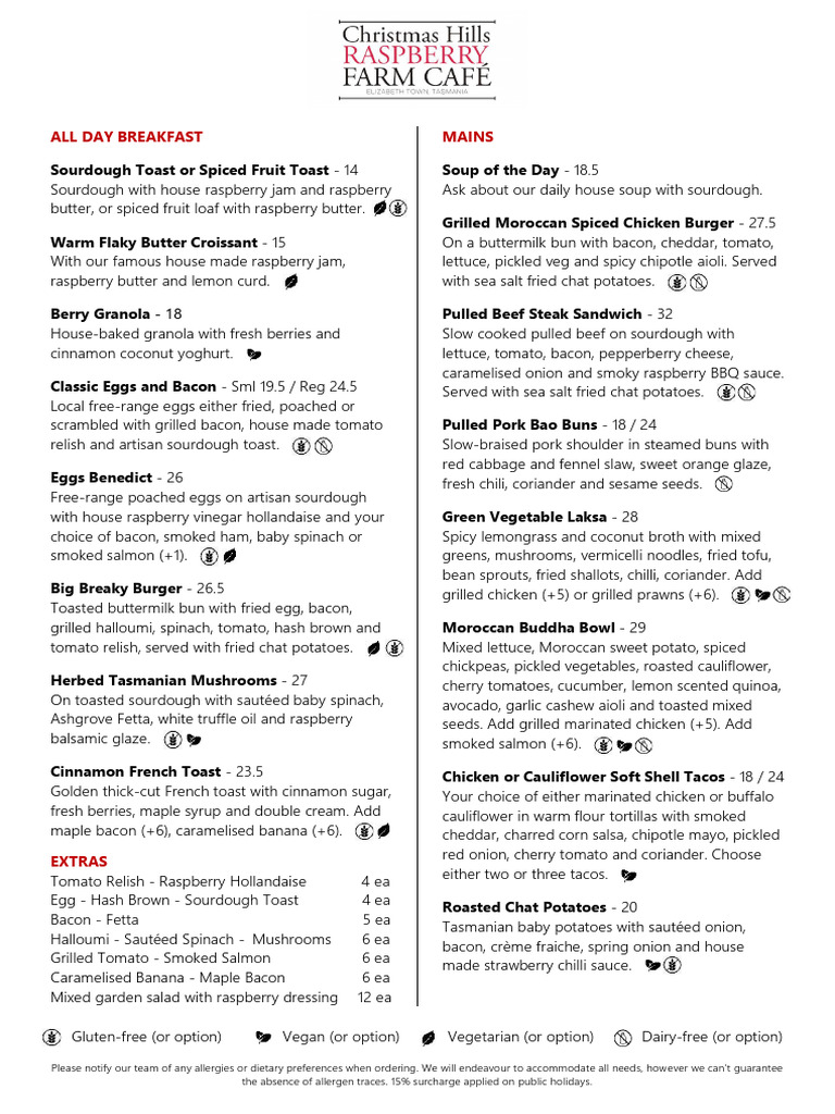 All-Day Breakfast and Dietary Options Menu | PDF | Ice Cream | Pancake