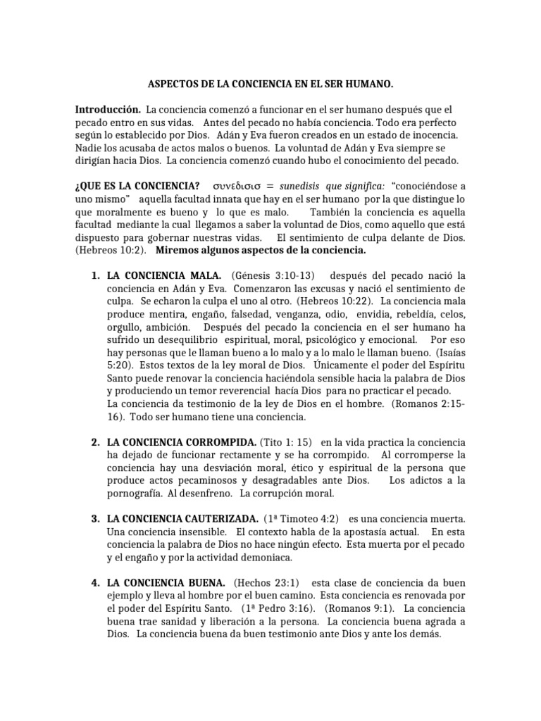 Aspectos de La Conciencia | PDF | Pecado | Jesús