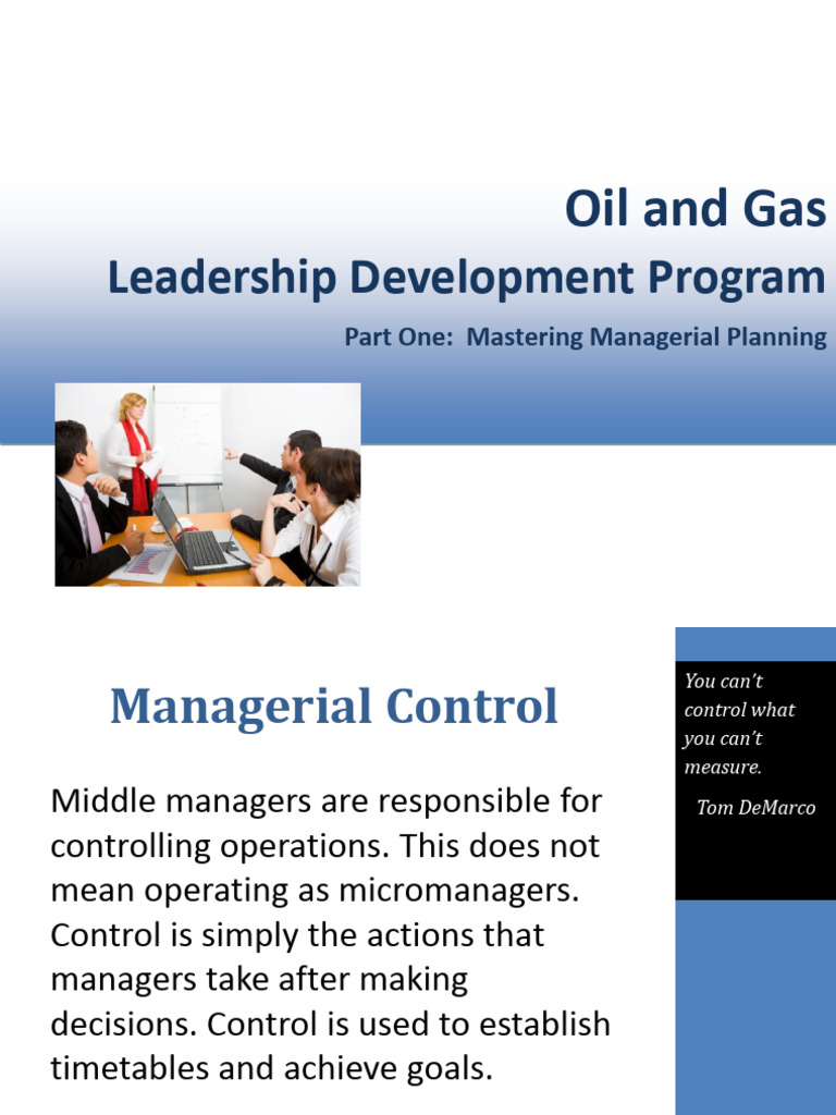 Oil and Gas Managerial Control Guide | PDF | Performance Indicator | Goal