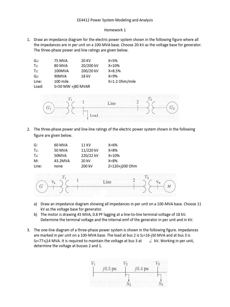 HW1.3 Power System Impedance Analysis | PDF