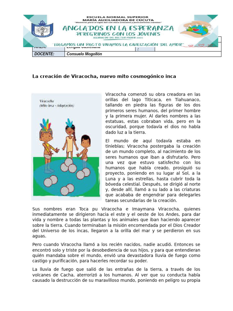 Mito de Viracocha: Creación Inca y Cosmogonía | PDF