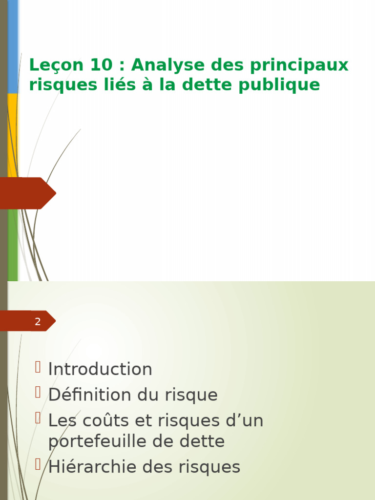 Risques de la Dette Publique Analytiques | PDF | Dettes | Risque financier