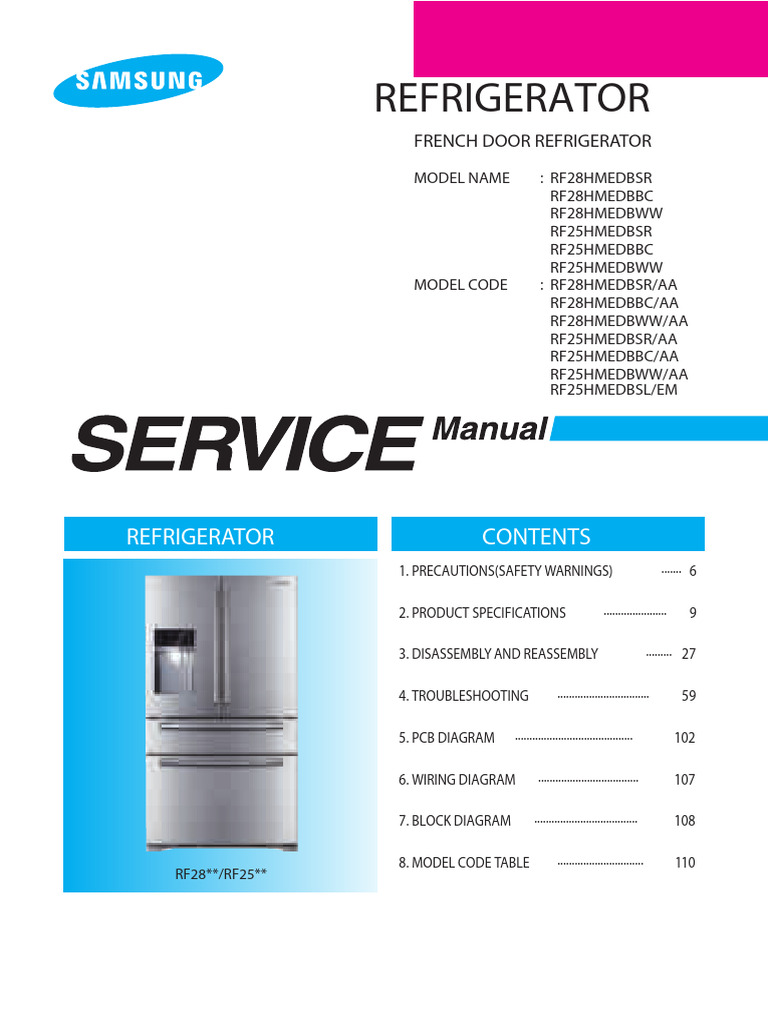 Rf25 Series | PDF | Refrigerator | Refrigeration