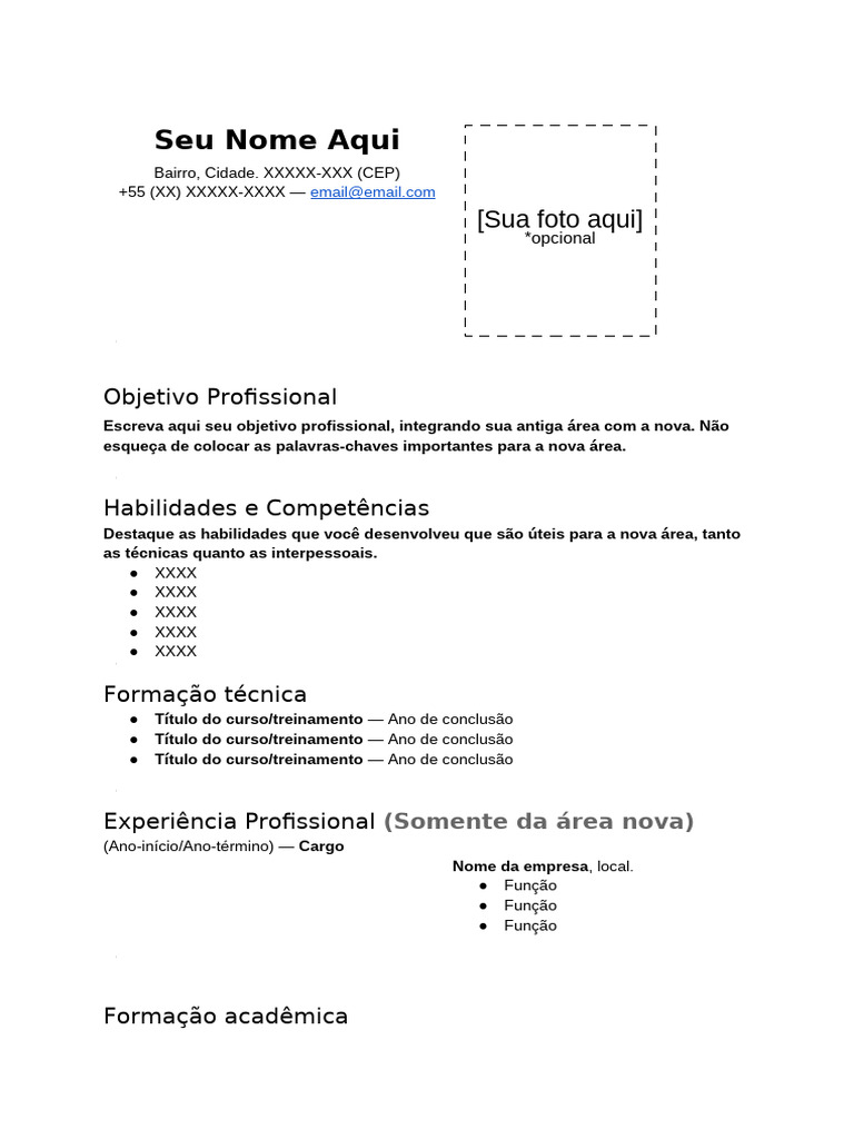 Modelo de Currículo Profissional | PDF
