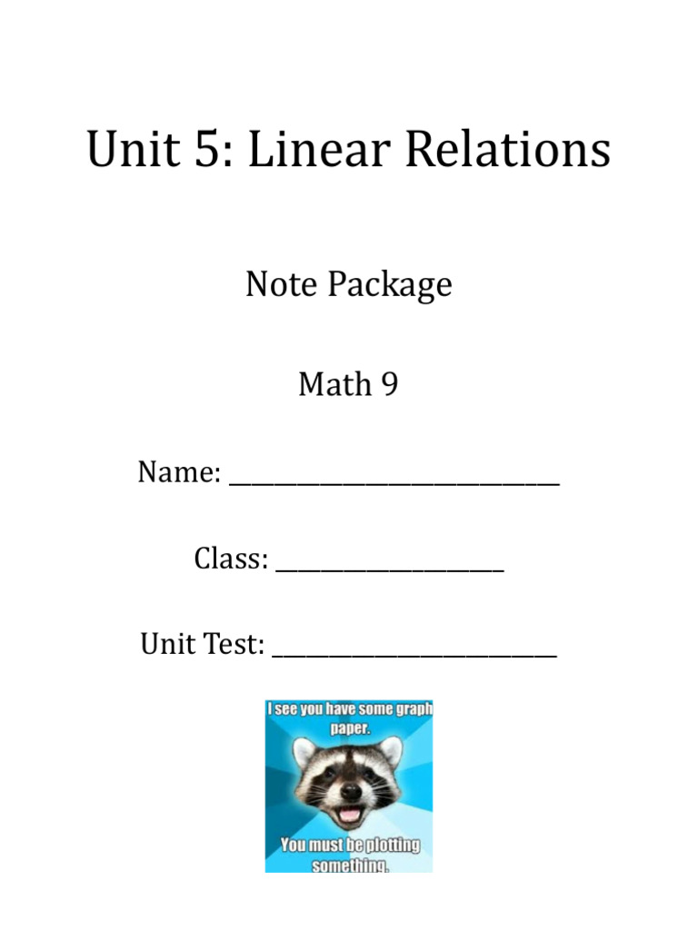 Linear Relationships Notes - Google Docs 2 | PDF | Equations | Field ...