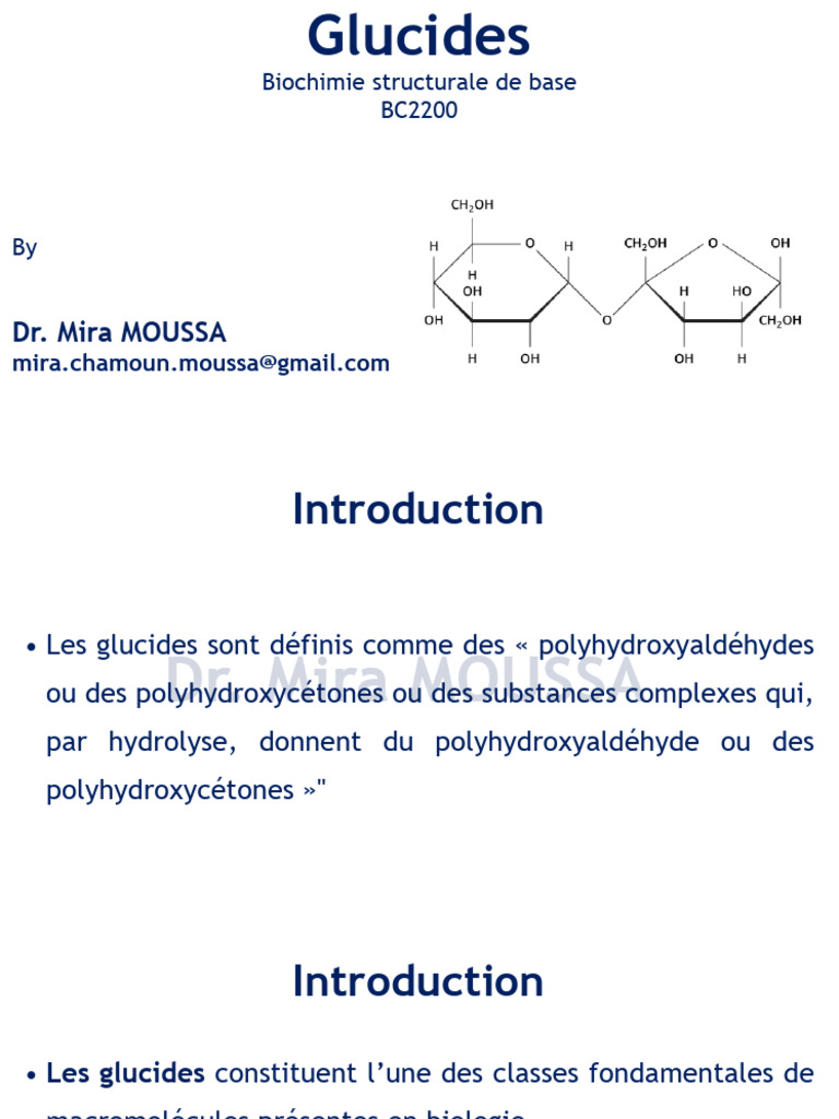 Biochimie des glucides et structures osidiques | PDF | Isomère | Glucide