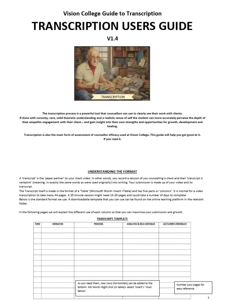 Transcription Guide for Counselors | PDF | Empathy | Feeling