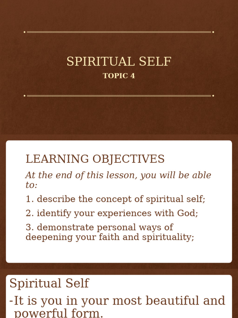 Lesson 9 Spiritual Self | PDF | Spirituality | Prayer