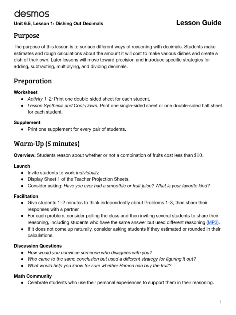 6.5.01-lesson-guide | PDF | Behavior Modification | Learning