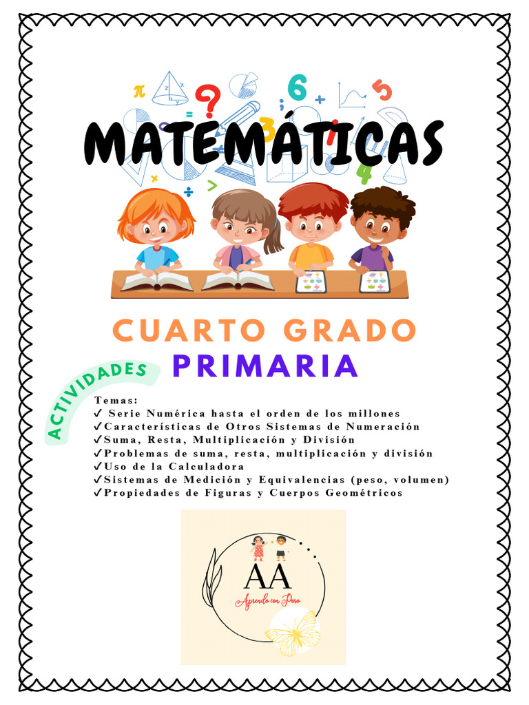 Matemáticas para Cuarto Grado Primaria | PDF | Litro | Volumen