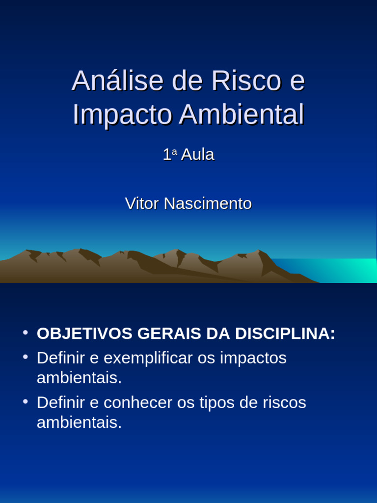 Análise de Risco e Impacto Ambiental | PDF | Sustentabilidade ...