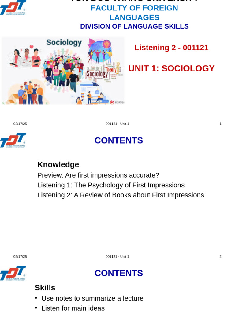 Listening 2 - Unit 1 | PDF | Vocabulary | Human Communication