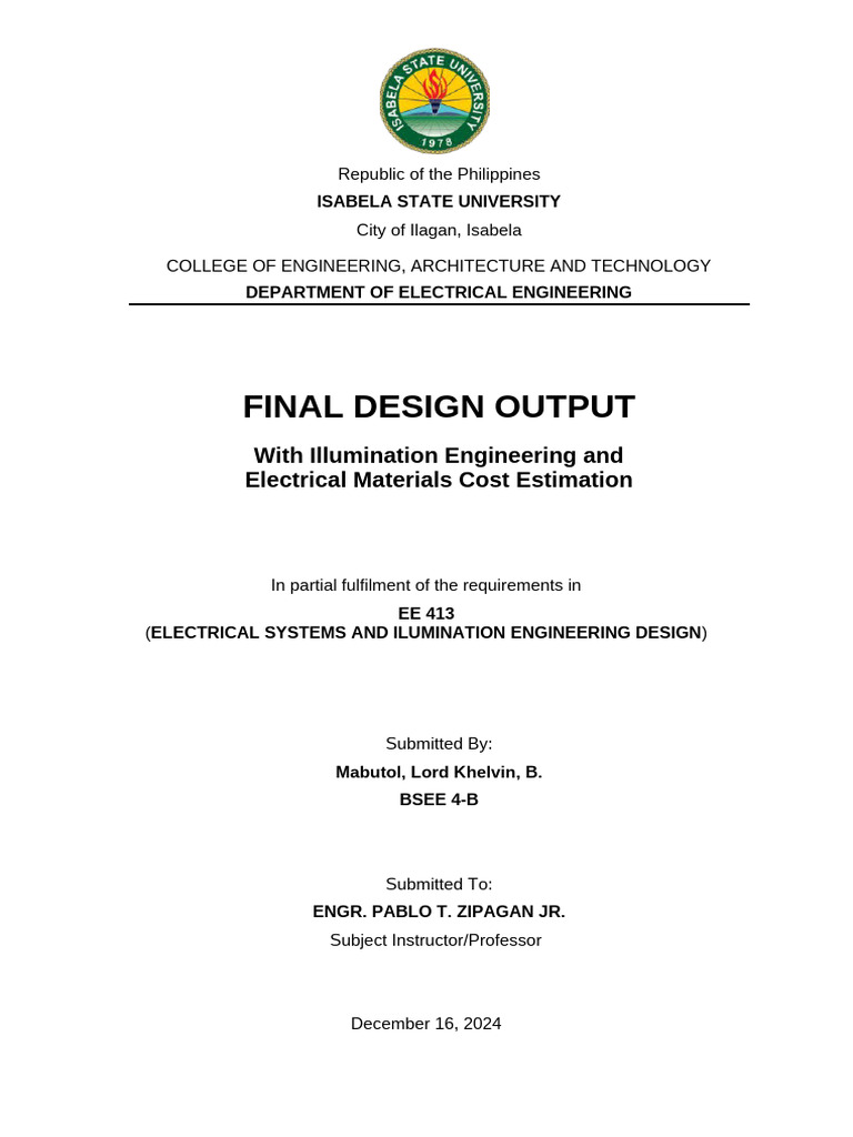 Illumination Engineering Design Project | PDF