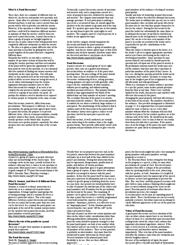 What Is A Panel Discussion 2 | PDF | Internet Forum | Conversation
