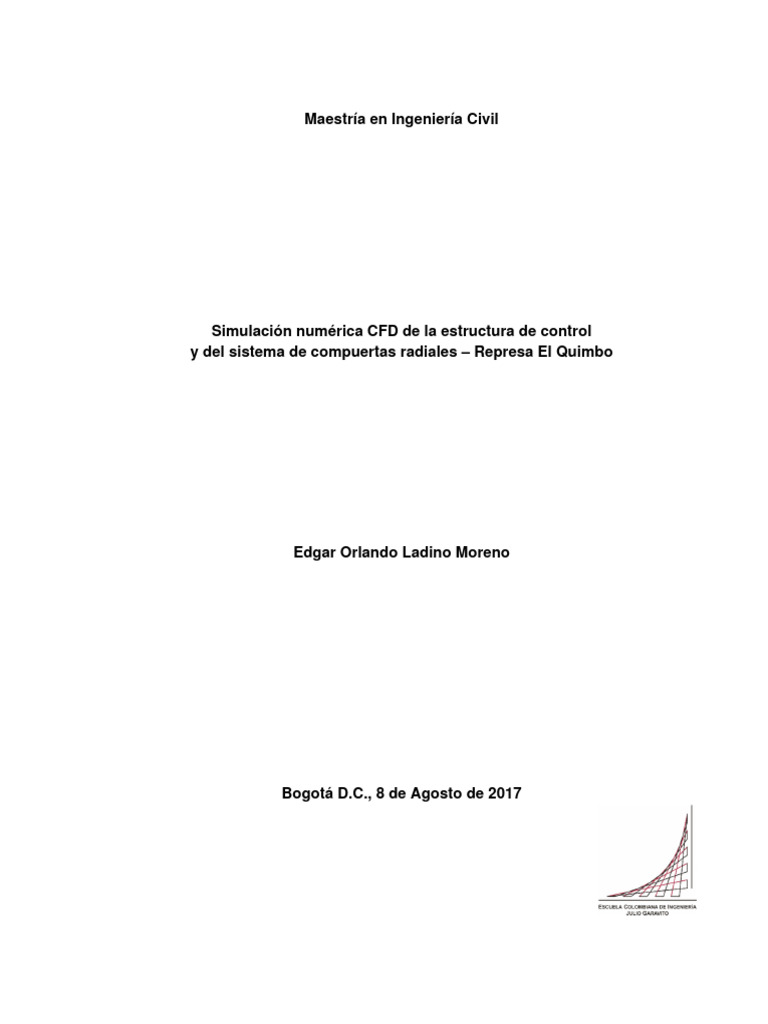 Simulación Numérica CFD Presa Quimbo | PDF | Sistema no lineal ...