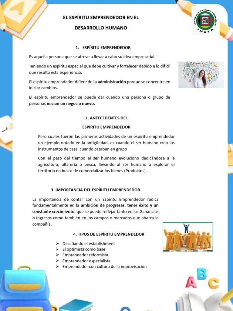 ESPÍRITU EMPRENDEDOR | PDF | Iniciativa empresarial | Business