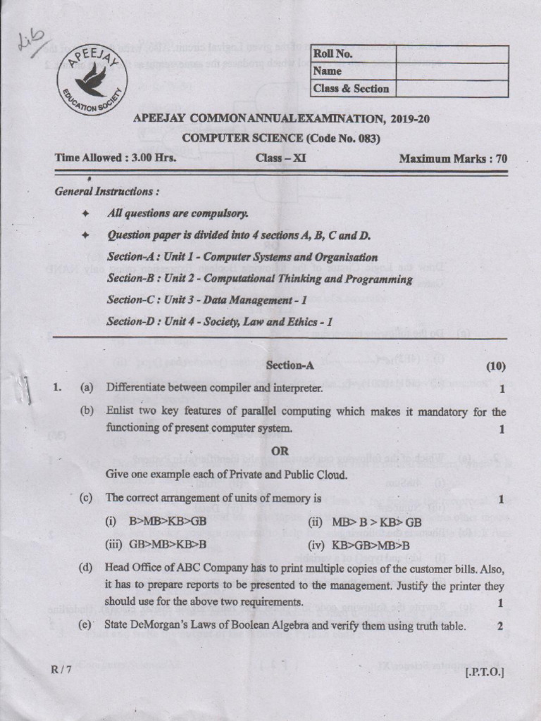 11th Computer Science | PDF