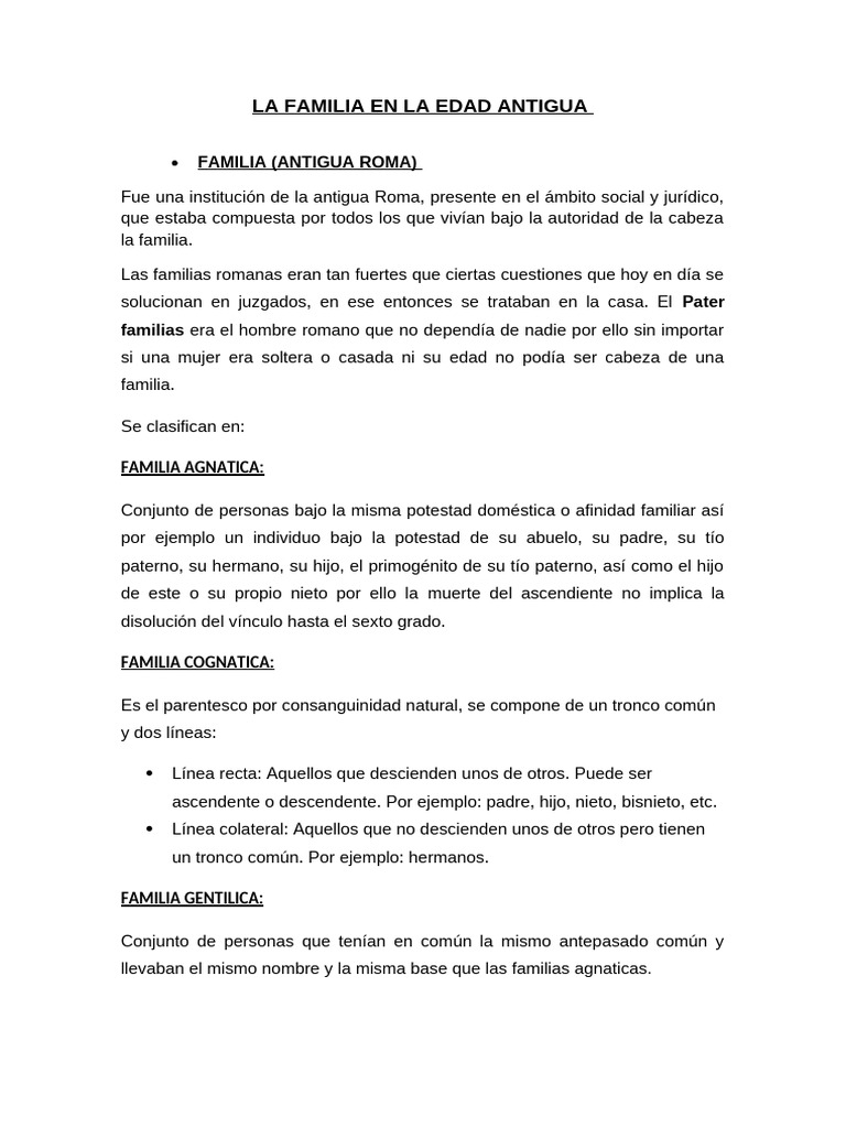 La familia en la antigüedad romana y griega | PDF | Parentesco | Familia