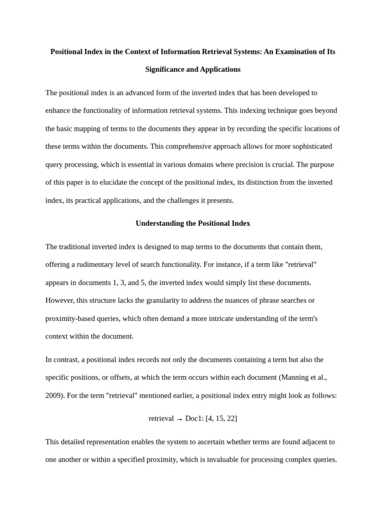 Understanding Positional Indexing in IR | PDF | Search Engine Indexing ...