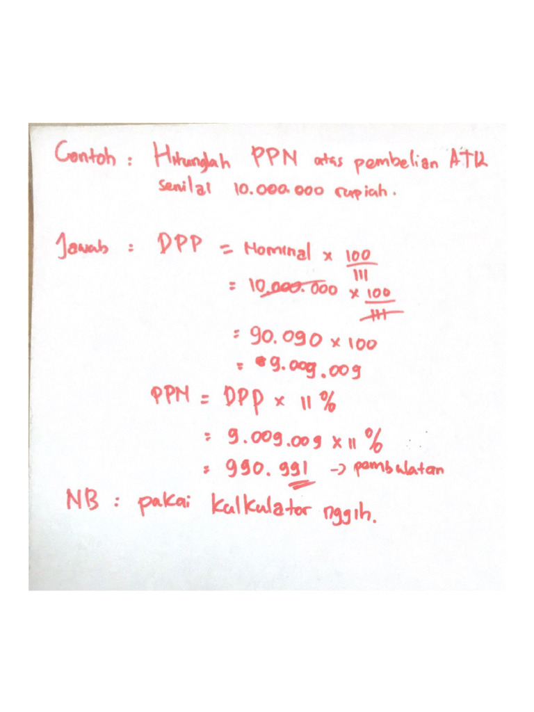 Cara Penghitungan Pajak Pdf