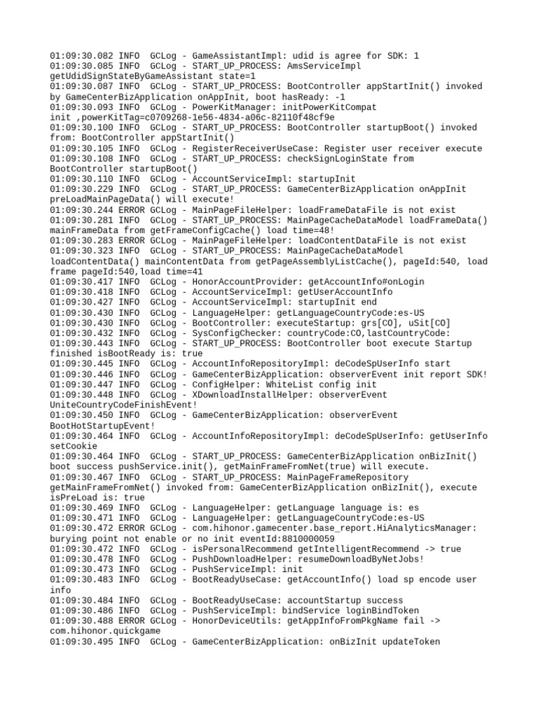 Game Center Startup Log Analysis | PDF | Communications Protocols ...