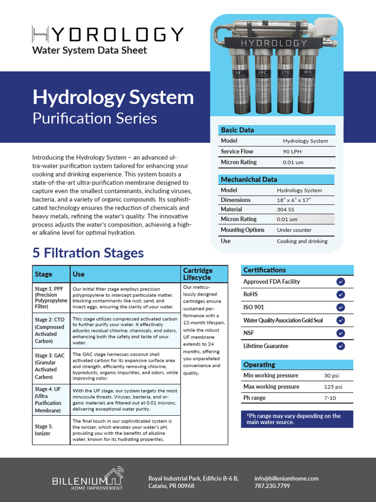 Advanced Hydrology Water Purification System | PDF | Water Purification ...